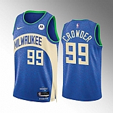 Men's Milwaukee Bucks #99 Jae Crowder Blue 2023-24 City Edition Stitched Basketball Jersey Dzhi,baseball caps,new era cap wholesale,wholesale hats